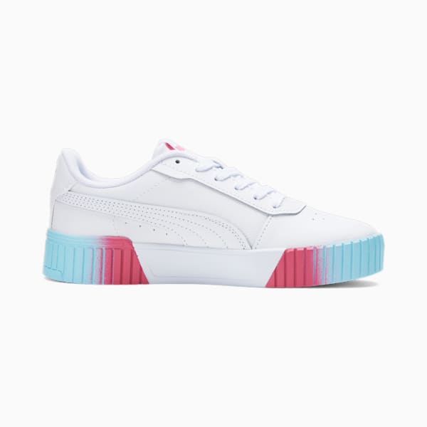 Zapatos deportivos Carina 2.0 Fade para niños grandes , Puma White-Puma White-Sunset Pink, extragrande