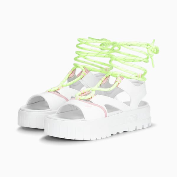 ウィメンズ メイズ サンダル レース POP, PUMA White-Fast Yellow, extralarge-JPN