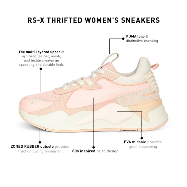 RS-X Thrifted Women's Sneakers, Rose Dust-Powder Puff-Pristine, extralarge-IND
