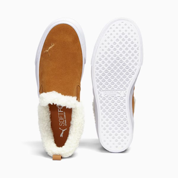 Bari Comfort Sherpa Women's Slip-On Shoes, Desert Tan-Whisper White, extralarge