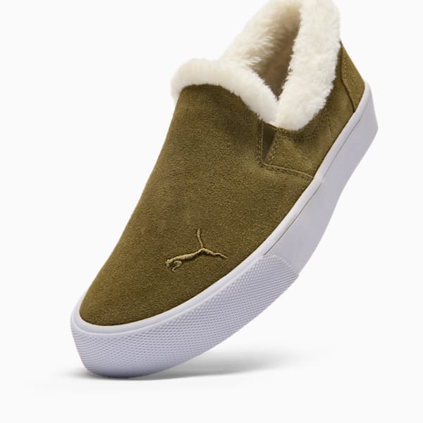 Chaussures à enfiler en sherpa Bari Comfort Femme, Wild Willow-PUMA White, extralarge