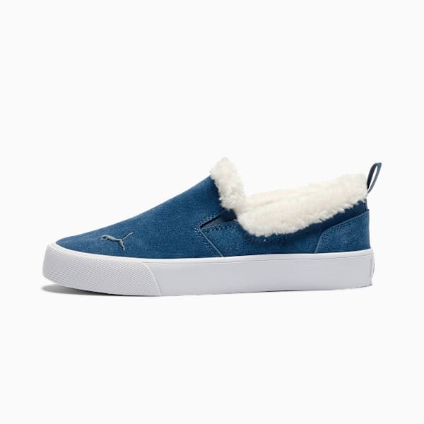 Bari Comfort Sherpa Women's Slip-On Shoes, Dark Indigo-Whisper White, extralarge