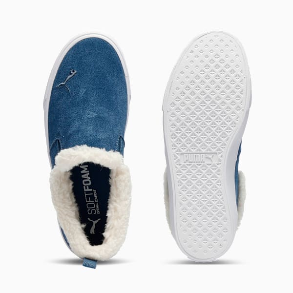 Bari Comfort Sherpa Women's Slip-On Shoes, Dark Indigo-Whisper White, extralarge