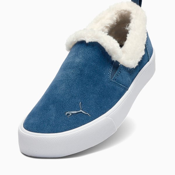 Bari Comfort Sherpa Women's Slip-On Shoes, Dark Indigo-Whisper White, extralarge