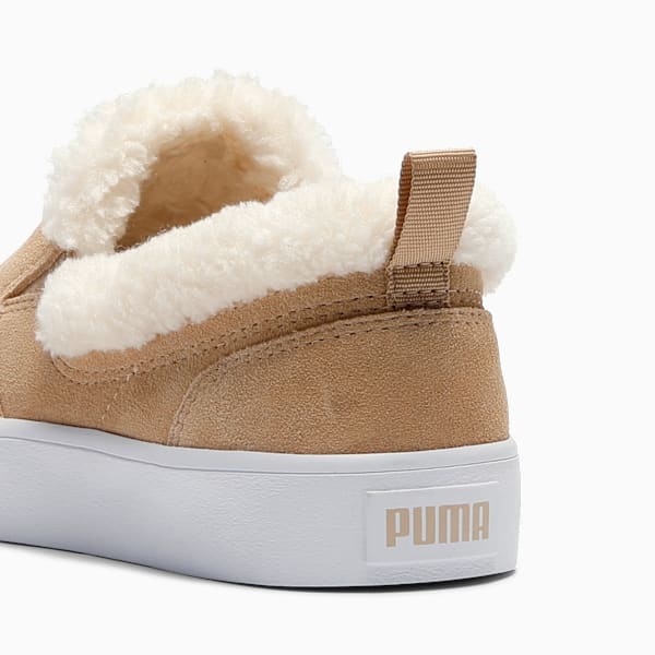Bari Comfort Sherpa Women's Slip-On Shoes, Prairie Tan-Whisper White, extralarge