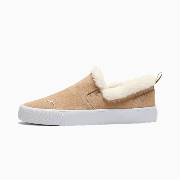 Bari Comfort Sherpa Women's Slip-On Shoes, Prairie Tan-Whisper White, extralarge