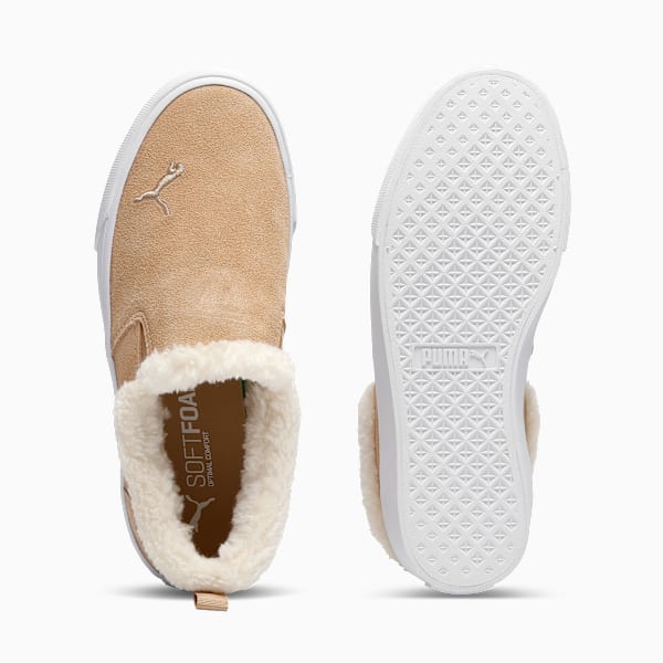 Zapatillas Slip-On Bari Comfort Sherpa para mujer, Prairie Tan-Whisper White, extralarge