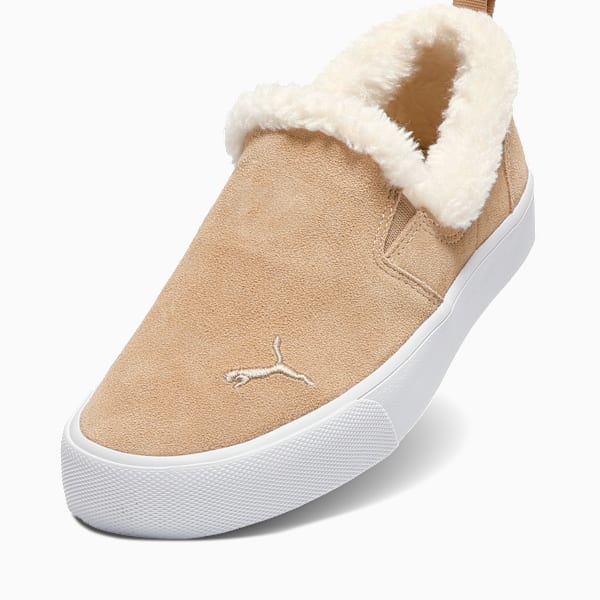 Bari Comfort Sherpa Women's Slip-On Shoes, Prairie Tan-Whisper White, extralarge