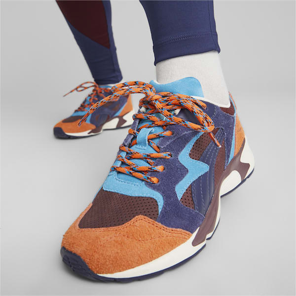 ウィメンズ バスケットボール PUMA x JUNE AMBROSE キーピングスコア プリベイル スニーカー, Aubergine-Patriot Blue