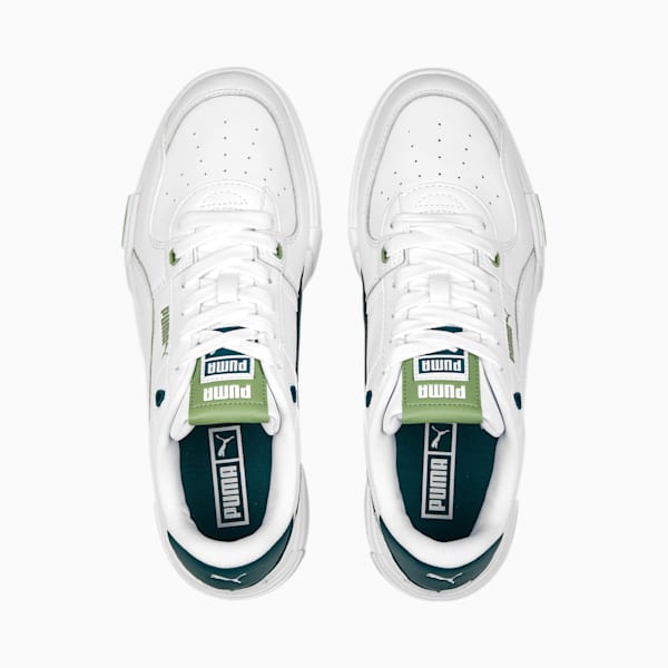 CA Pro Glitch Leather Unisex Sneakers, PUMA White-Varsity Green-Feather Gray, extralarge-AUS