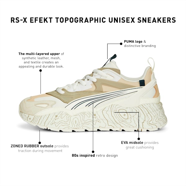 RS-X Efekt Topographic Sneakers, Granola-Warm White, extralarge-IND