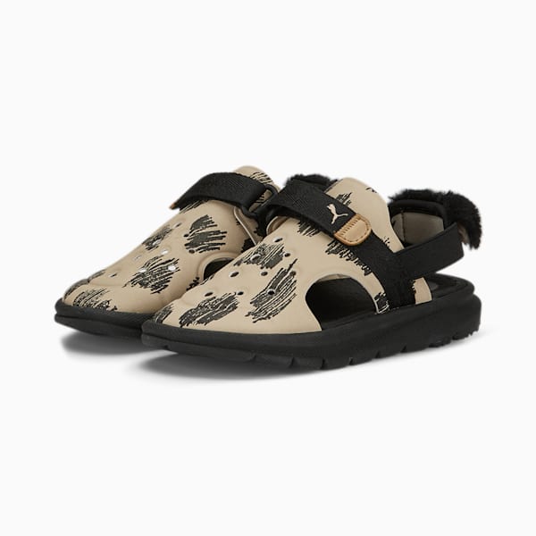 Evolve Puma Mates Kids' Sandals, Granola-PUMA Black-PUMA Gold, extralarge-IND