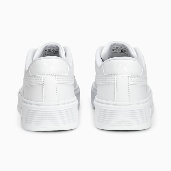 Tenis Smash Platform V3 Gamuza para mujer, PUMA White-PUMA Silver, extralarge