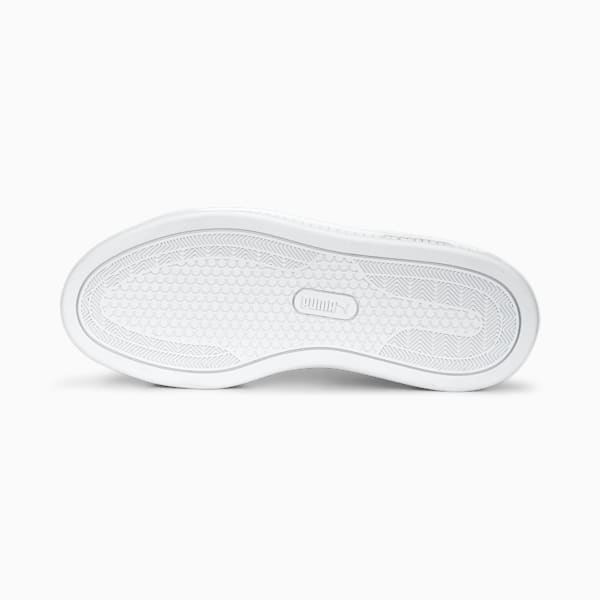 Zapatos deportivos Smash Platform v3 para mujer, PUMA White-PUMA Silver, extralarge