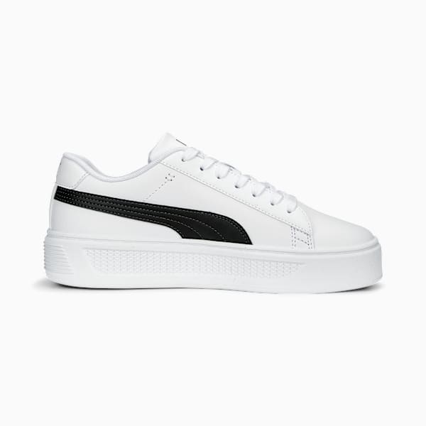 Tenis Smash Platform V3 para mujer, PUMA White-PUMA Black-PUMA Gold, extralarge