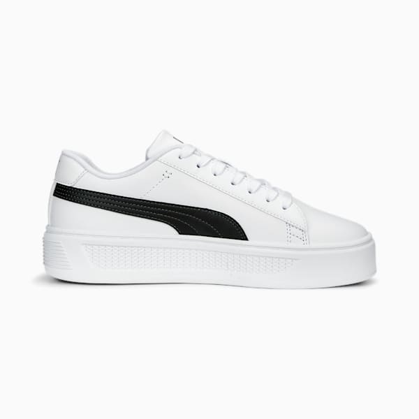 Zapatos deportivos Smash Platform v3 para mujer, PUMA White-PUMA Black-PUMA Gold, extralarge