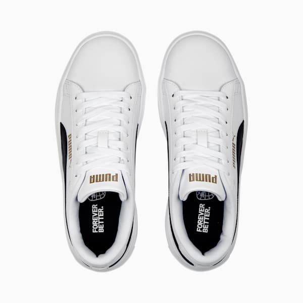 Smash Platform v3 Women's Sneakers, PUMA White-PUMA Black-PUMA Gold, extralarge