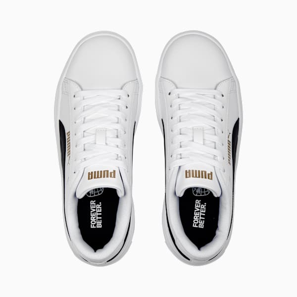 Tenis Smash Platform V3 para mujer, PUMA White-PUMA Black-PUMA Gold, extralarge