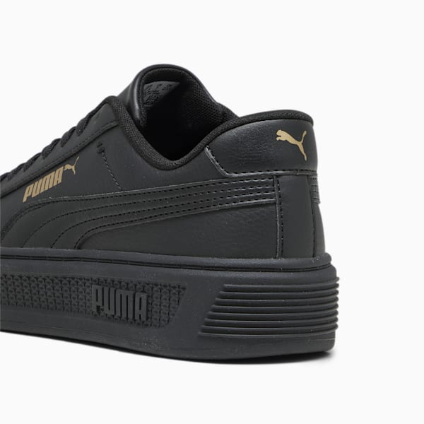 ウィメンズ スマッシュ プラットフォーム V3 スニーカー, PUMA Black-PUMA Gold, extralarge-JPN