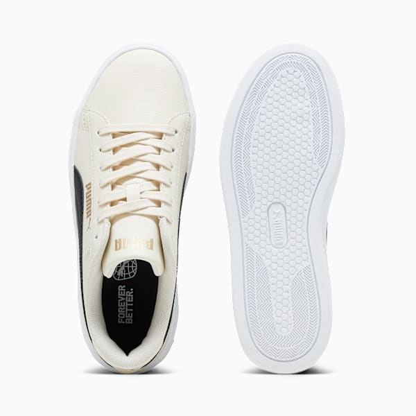 Tenis Smash Platform V3 para mujer, Alpine Snow-PUMA Black-PUMA Gold-PUMA White, extralarge