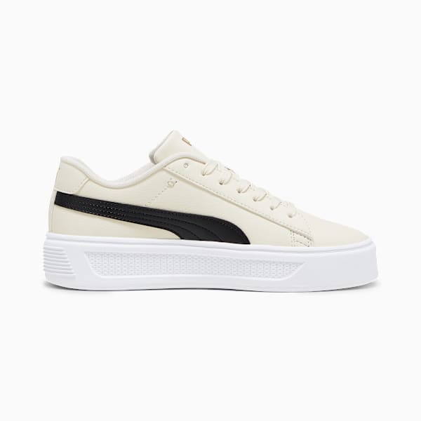 Tenis Smash Platform V3 para mujer, Alpine Snow-PUMA Black-PUMA Gold-PUMA White, extralarge