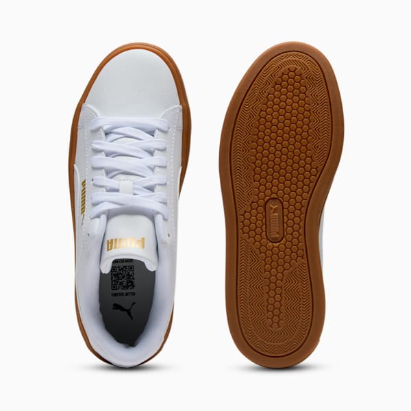 Smash Platform v3 Women's Sneakers, PUMA White-PUMA White-PUMA Gold, extralarge