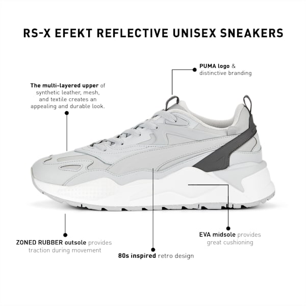RS-X Efekt Reflective Sneakers, Platinum Gray-PUMA White, extralarge-IND