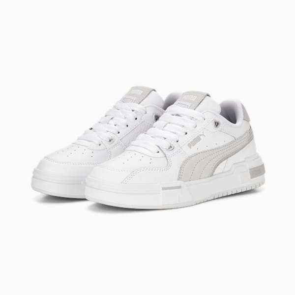 CA Pro Glitch Big Kids' Sneakers, PUMA White-Harbor Mist-Feather Gray, extralarge