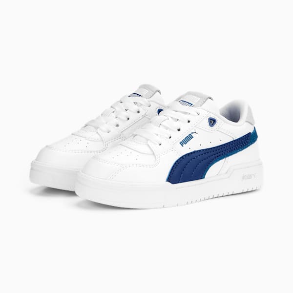 CA Pro Glitch Little Kids' Shoes, PUMA White-Lake Blue-Feather Gray, extralarge