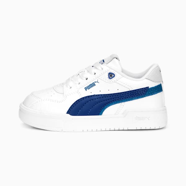 CA Pro Glitch Little Kids' Shoes, PUMA White-Lake Blue-Feather Gray, extralarge