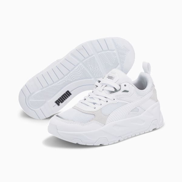 Trinity Shoes Youth, PUMA White-PUMA White-PUMA Silver, extralarge