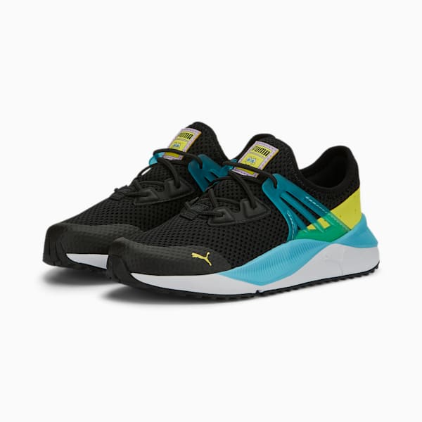 キッズ PUMA x スポンジ・ボブ ペーサー フューチャー スニーカー 17-21cm, PUMA Black-Hero Blue-Lucent Yellow, extralarge-JPN
