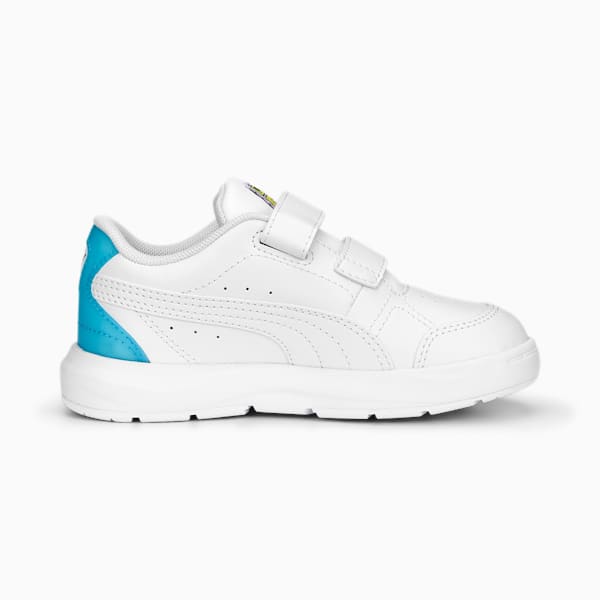 キッズ PUMA x スポンジ・ボブ EVOLVE コート V スニーカー 17-21cm, PUMA White-Celandine-Hero Blue-PRISM PINK