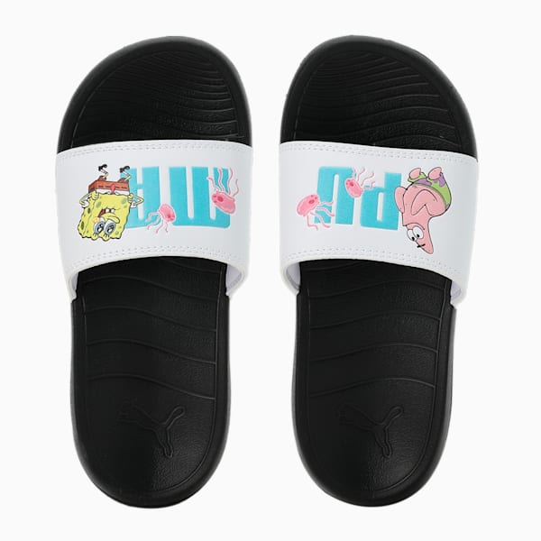PUMA x SPONGEBOB Popcat 20 Kids' Slides, PUMA White-PUMA Black, extralarge-IND