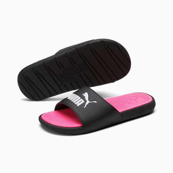 Cool Cat 2.0 Sandals Youth, PUMA Black-PUMA White-KNOCKOUT PINK, extralarge