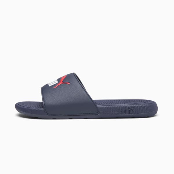 Cool Cat 2.0 Big Kids' Slides, PUMA Navy-PUMA White-For All Time Red, extralarge