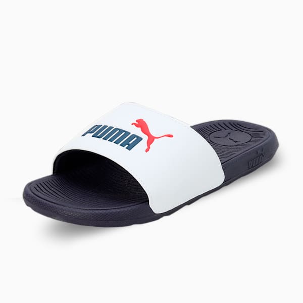 Cool Cat 2.0 Youth Slides, PUMA White-PUMA Navy-For All Time Red, extralarge-IDN