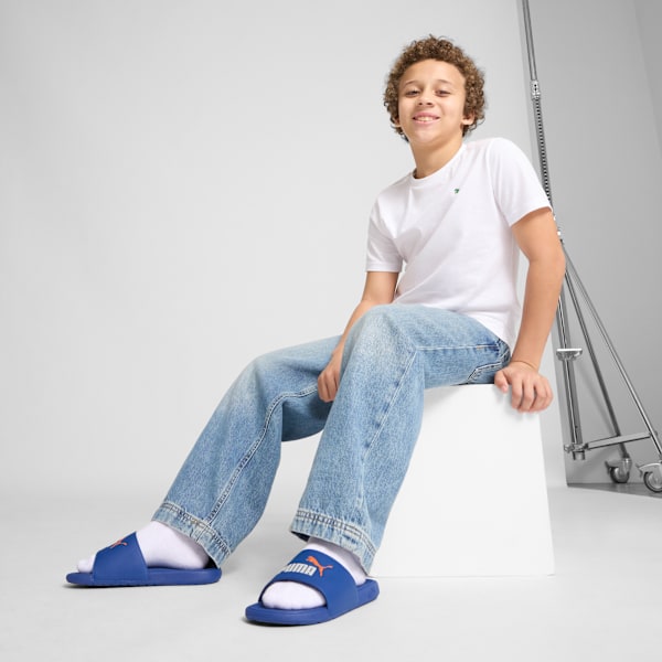 Cool Cat 2.0 Big Kids' Sandals, Blazing Blue-Cool Light Gray-Rickie Orange, extralarge