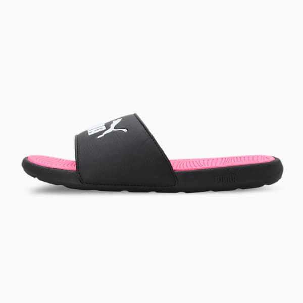 Cool Cat 2.0 Youth Slides, PUMA Black-PUMA White-KNOCKOUT PINK, extralarge-IND