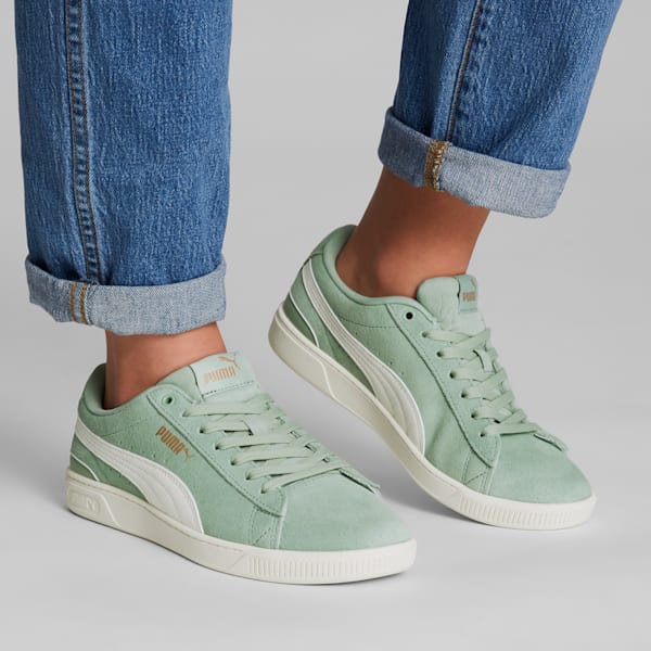 Vikky v3 Wide Sneakers Women, Green Fog-Warm White, extralarge