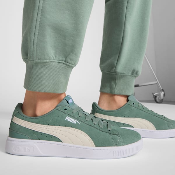 Vikky v3 Women's Wide Sneakers, Green Moon-Warm White, extralarge