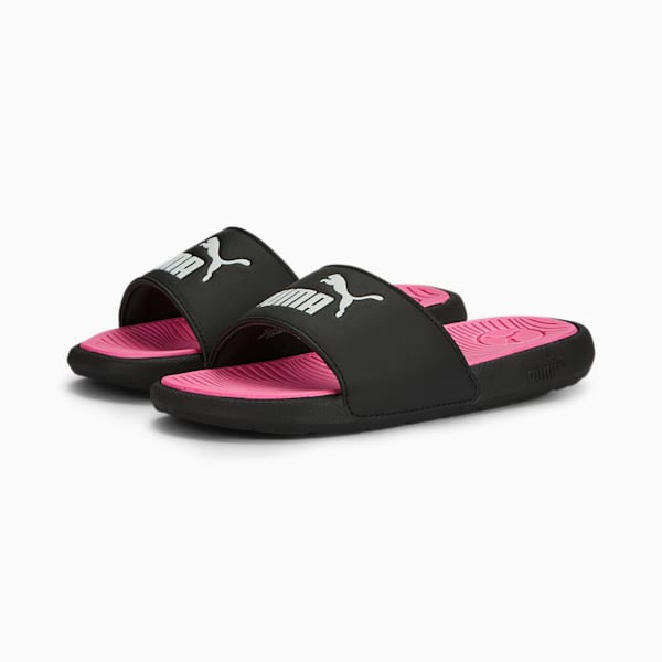 Cool Cat 2.0 BX Little Kids' Slides, PUMA Black-PUMA White-KNOCKOUT PINK, extralarge
