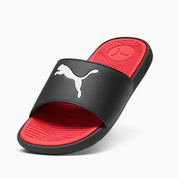 Claquettes de sport Cool Cat 2.0 Enfant et Adolescent, PUMA Black-PUMA White-For All Time Red, extralarge