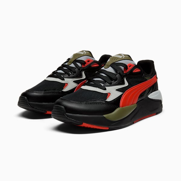 X-Ray Speed Wide Sneakers, PUMA Black-Red Fire-Cool Light Gray, extralarge