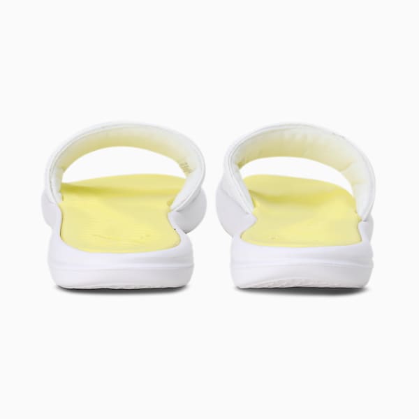 Quilt Women's Slides, PUMA White-Fresh Yellow, extralarge-IND