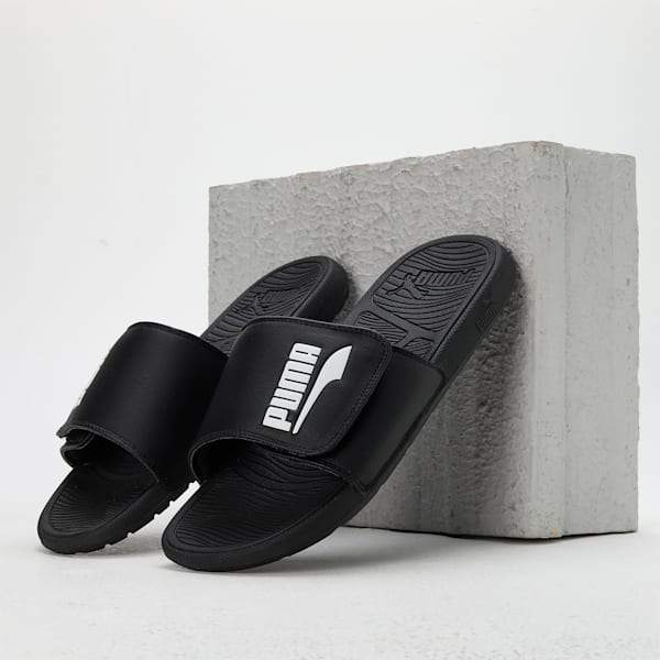 Cool Cat 2.0 V FS Unisex Slides, PUMA Black-PUMA White, extralarge-IND