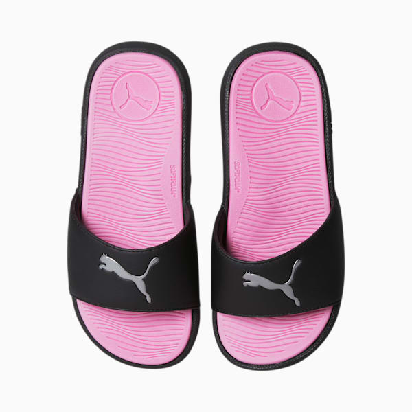 Cool Cat 2.0 Sport Women's Slides, PUMA Black-PUMA Silver-Pale Pink, extralarge