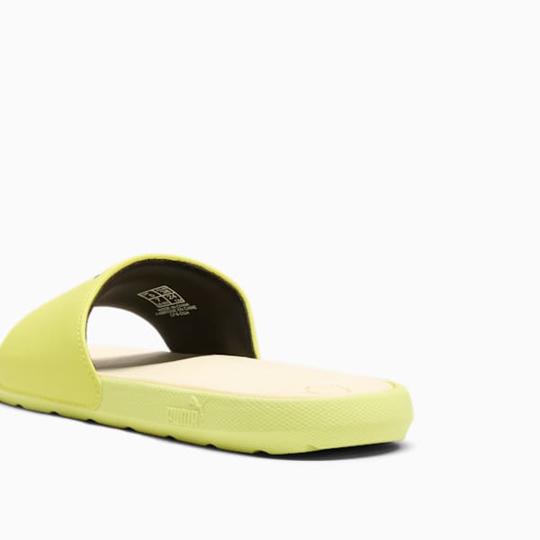 Cool Cat 2.0 Sport Women's Slides, Lime Sheen-PUMA Black-Creamy Vanilla, extralarge