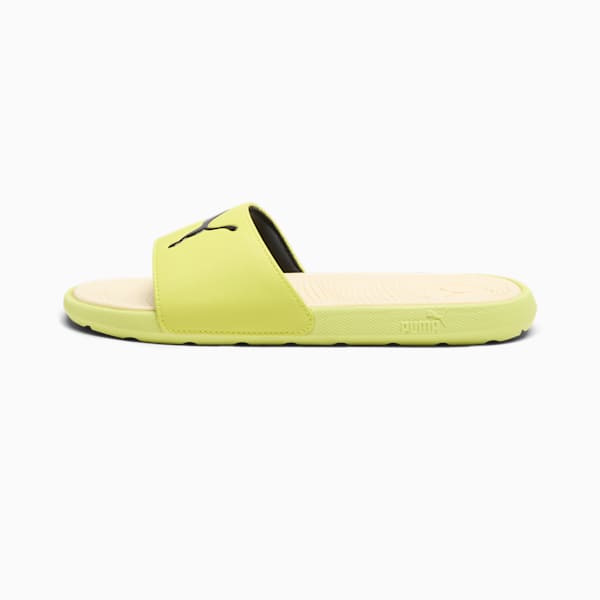 Cool Cat 2.0 Sport Women's Slides, Lime Sheen-PUMA Black-Creamy Vanilla, extralarge