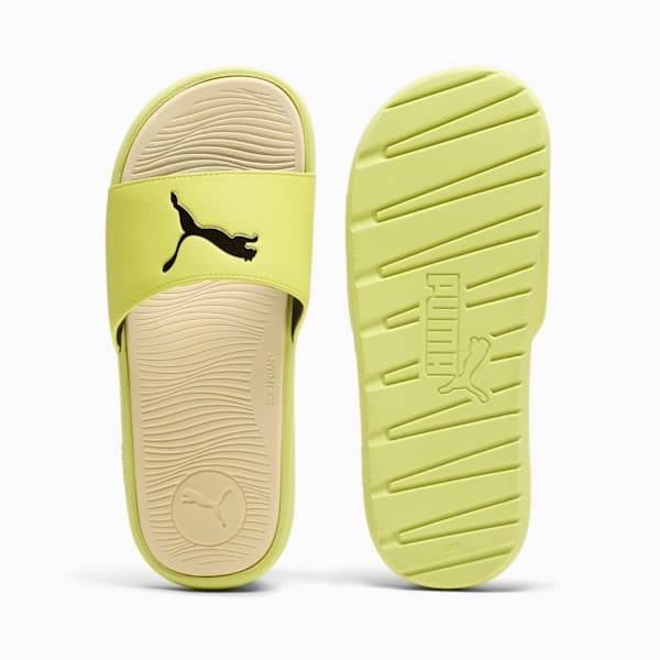 Cool Cat 2.0 Sport Women's Slides, Lime Sheen-PUMA Black-Creamy Vanilla, extralarge